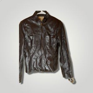Jones New York Country  Women's Black Leather Jacket  Size 6